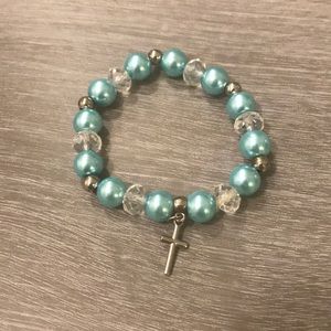 NEW Blue and Silver Beaded Bracelet